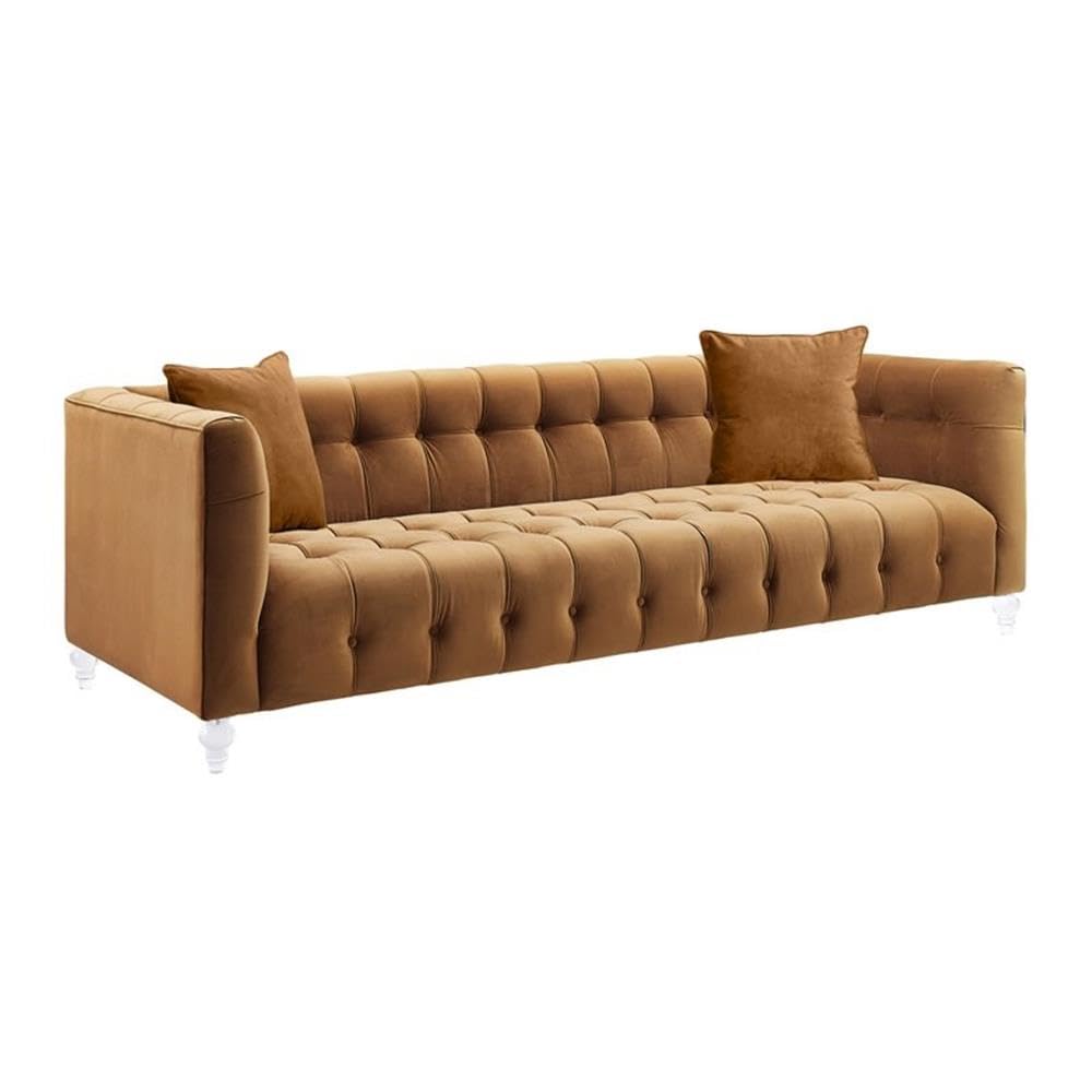 Velvet Upholstered Sofa with Tufted Seat and Back W92129