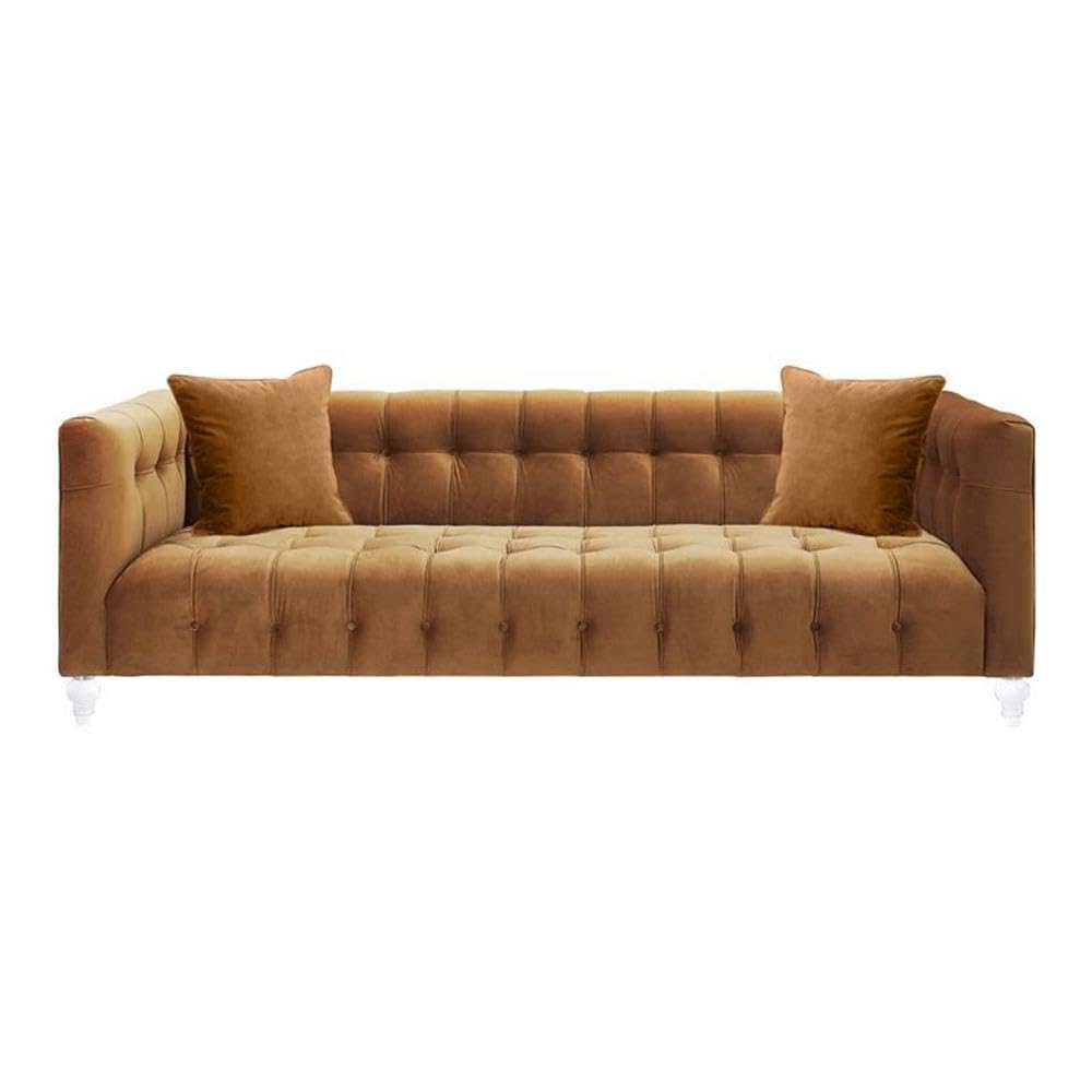 Velvet Upholstered Sofa with Tufted Seat and Back W92129