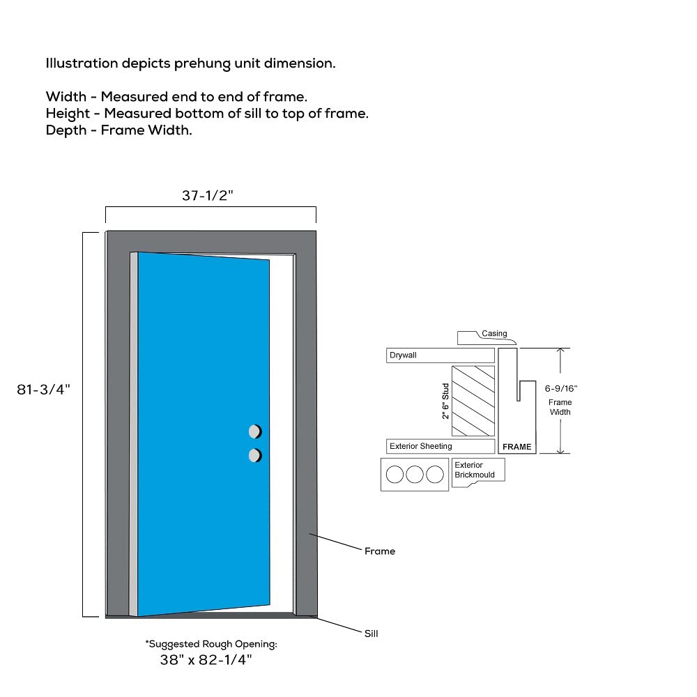 Steel Primed Left-Hand Inswing 1/2 Lite 2-Panel Prehung Front Door 36" x 80" K577187