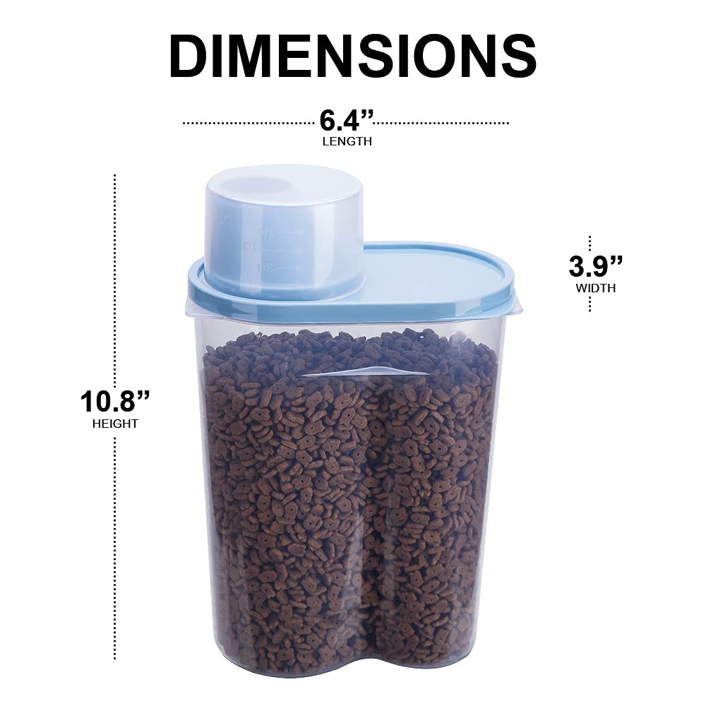 2 Pack 2lb/2.5L Pet Food Storage Container with Measuring Cup C30032