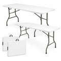Set of 2 White 6 FT Folding Plastic Table H700221