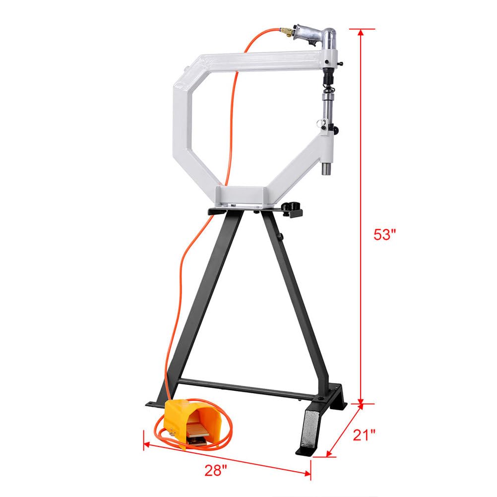 Pneumatic Planishing Hammer, 4" Throat Depth Metal Shaping Hammer with Foot Pedal & Steel Stand J5401