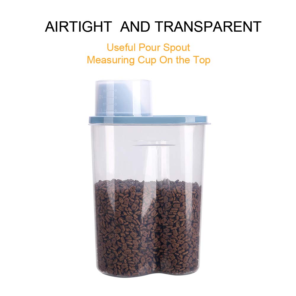 2 Pack 2lb/2.5L Pet Food Storage Container with Measuring Cup C30032