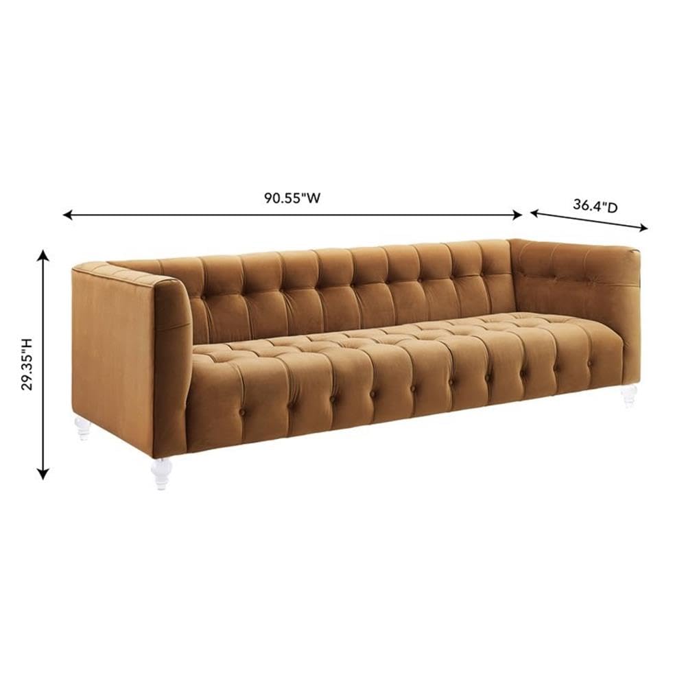 Velvet Upholstered Sofa with Tufted Seat and Back W92129