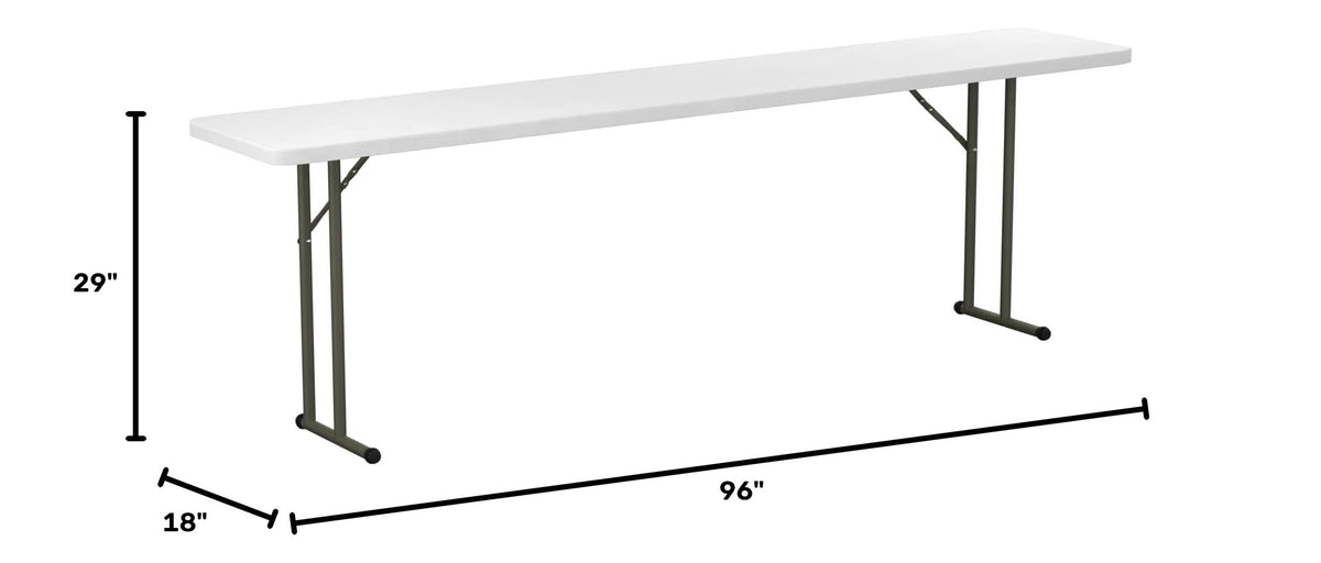 Granite White Heavy-Duty Blow Molded Plastic Folding Table K23492