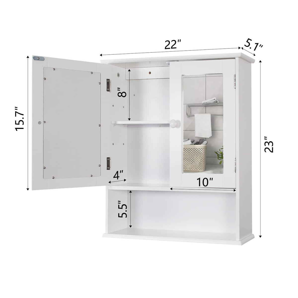 Medicine Cabinet with Mirror 2 Doors D3571
