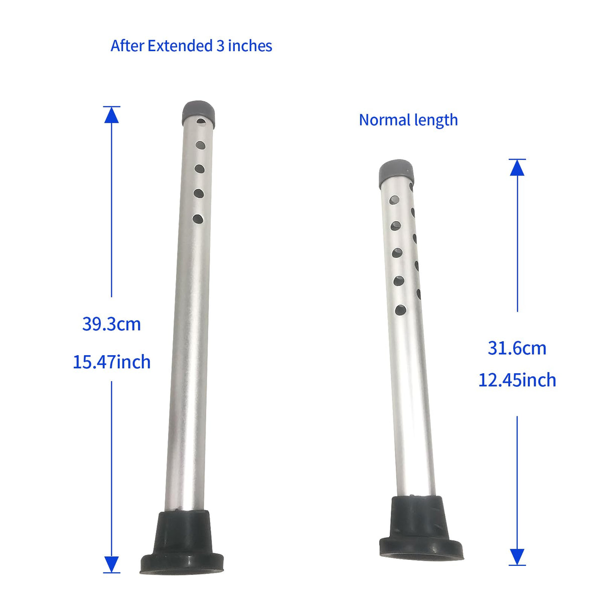 Aluminum 3 Inch Shower Chair Extension Tube L5551