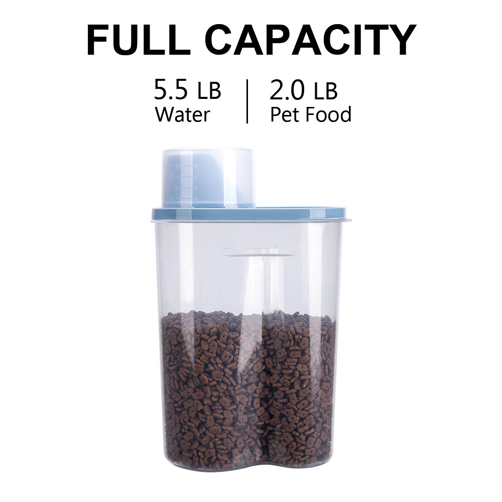 2 Pack 2lb/2.5L Pet Food Storage Container with Measuring Cup C30032