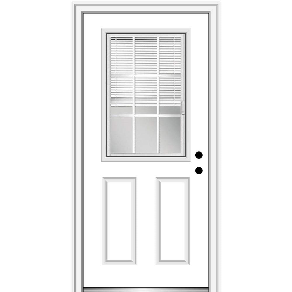 Steel Primed Left-Hand Inswing 1/2 Lite 2-Panel Prehung Front Door 36" x 80" K577187