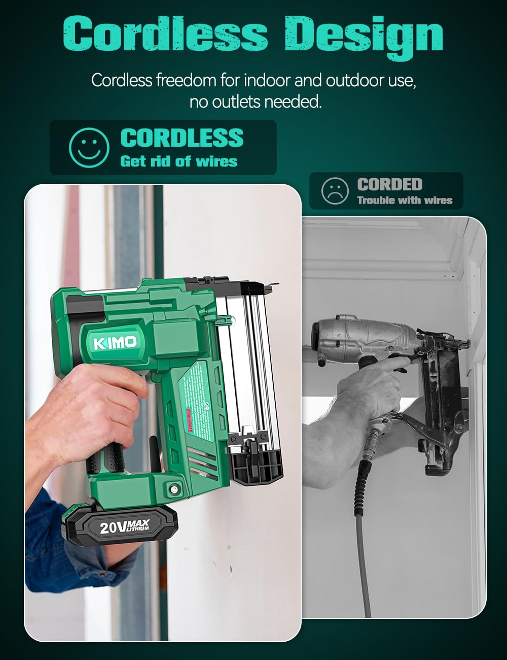 18 Gauge Cordless Brad Nailer and Stapler with Battery J324