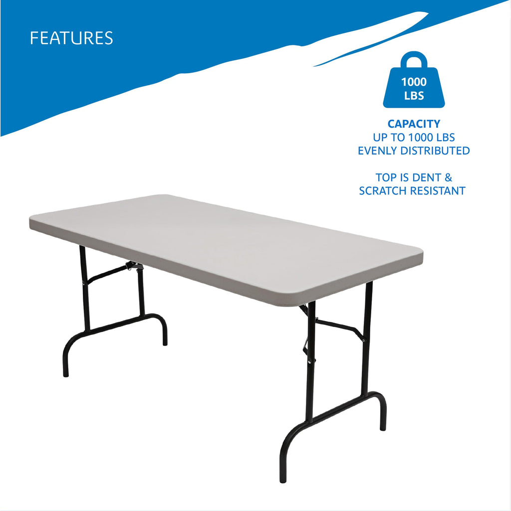 Commercial Folding Table 5 ft Platinum Granite N610658