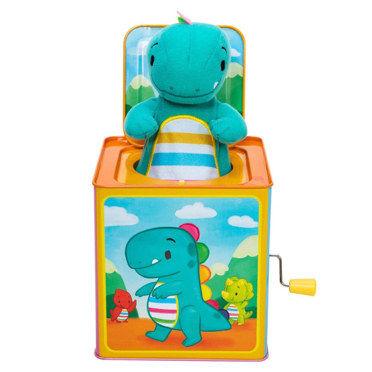 Baby Dino Jack in The Box Tin Musical Popping Toy E711203