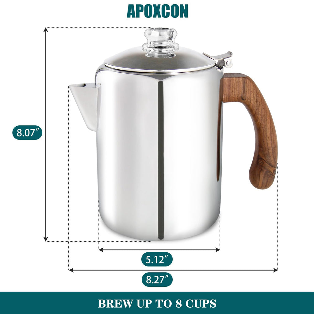 Coffee Percolator Pot Stainless Steel 8 Cup B588971