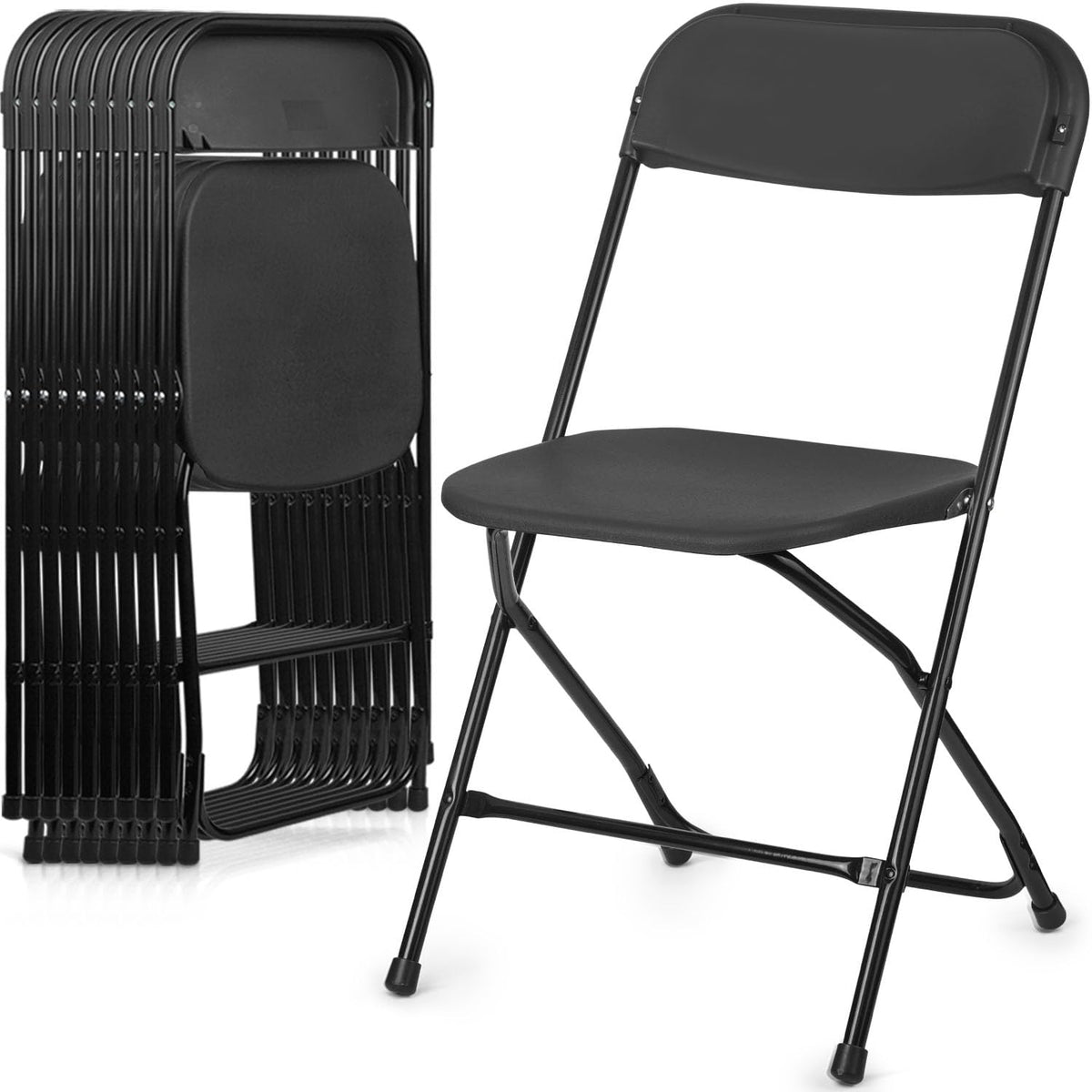 Portable Heavy Duty Folding Chairs 10 Pack Black V783
