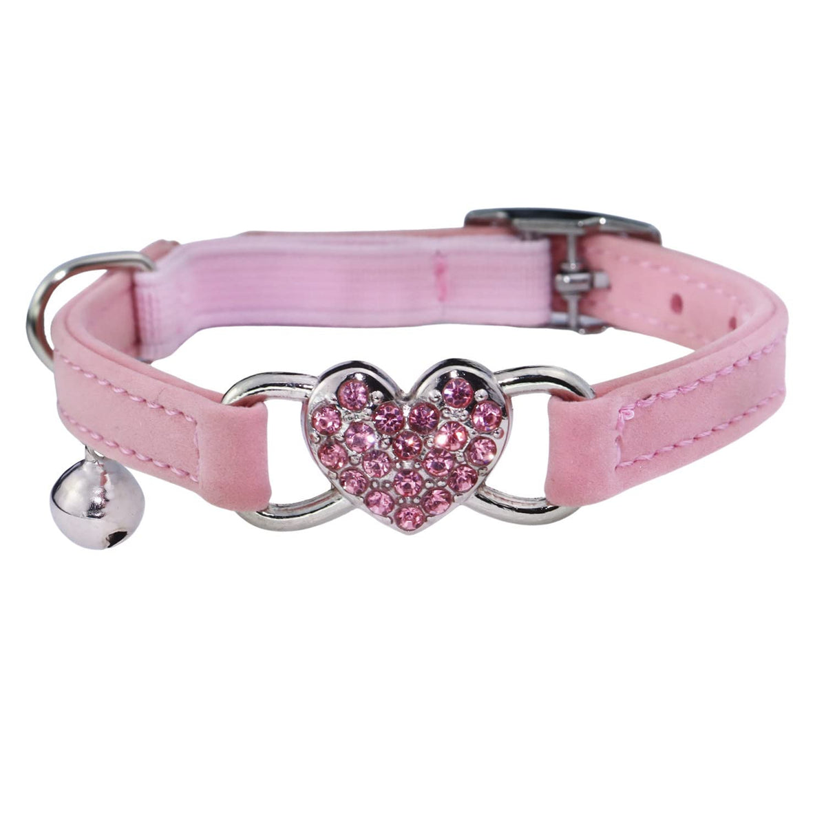 Pink Cat Collar with Safety Belt and Bell D30904