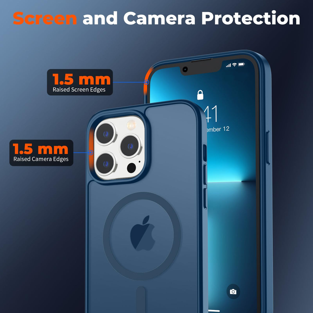 Magnetic iPhone 13 Pro Max Case Dark Blue R22891