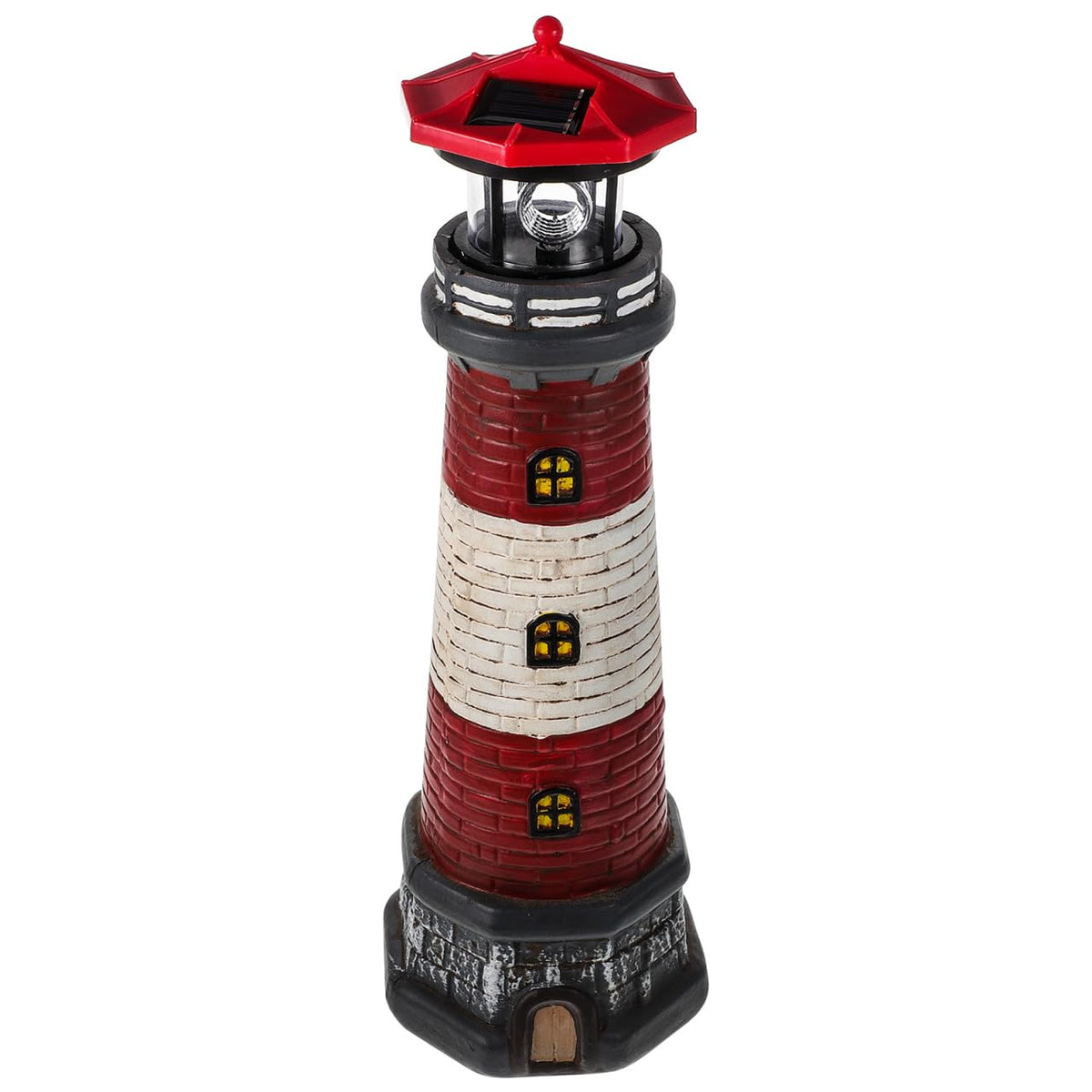 Solar Lighthouse with Rotating LED Lights 15 Inch Tall F272825