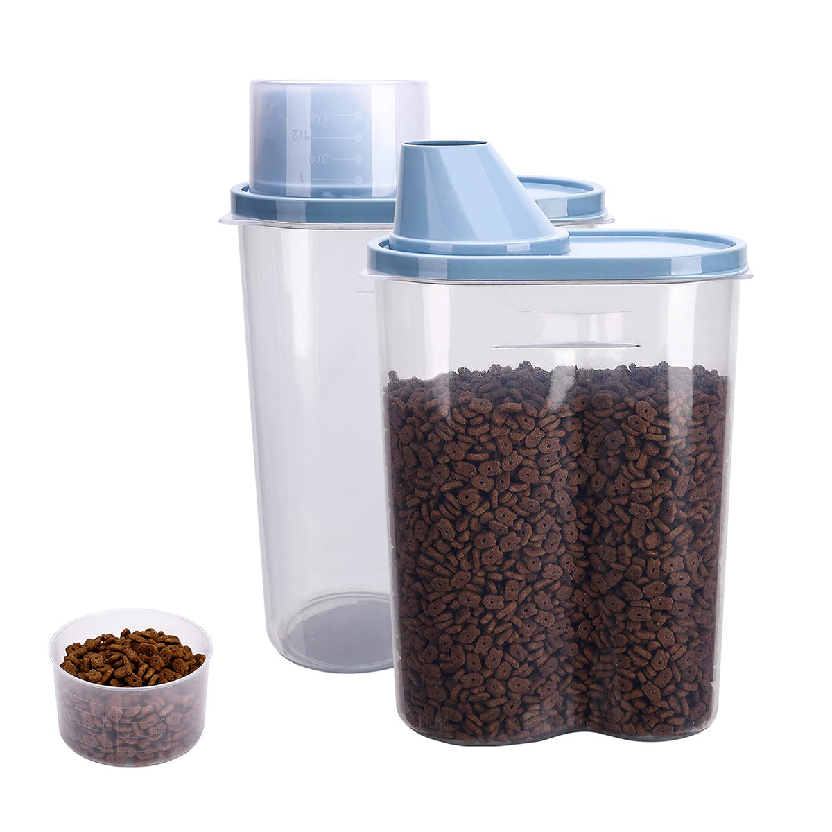 2 Pack 2lb/2.5L Pet Food Storage Container with Measuring Cup C30032
