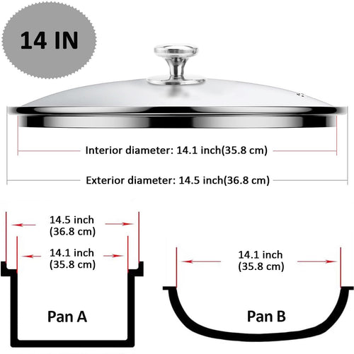 14 Inch Glass Lid with Steam Vent G7348