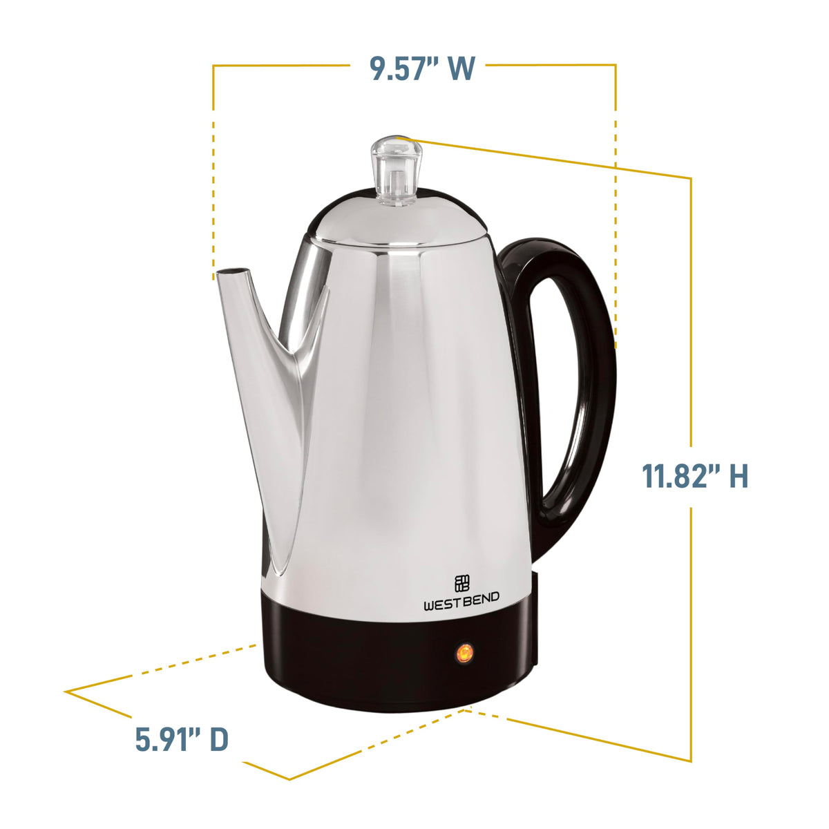 12-Cup Stainless Steel Electric Percolator Coffee Maker H882355