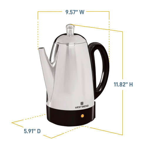 12-Cup Stainless Steel Electric Percolator Coffee Maker H882355
