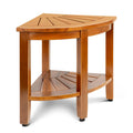 18" Teak Corner Shower Bench with Shelf D81467