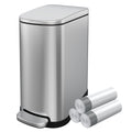 2.6 Gallon Stainless Steel Step Trash Can with Lid W172