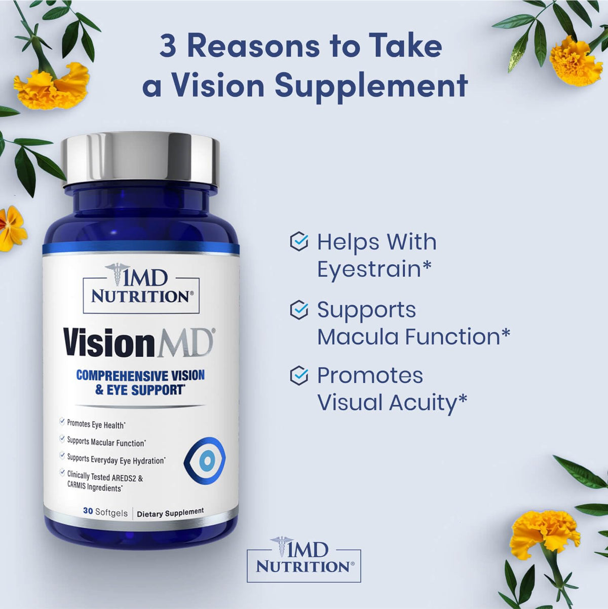 Eye Vitamin Supplement with Lutein & Zeaxanthin 30 Softgels K6526