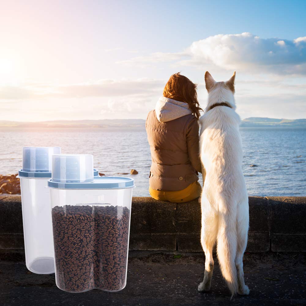 2 Pack 2lb/2.5L Pet Food Storage Container with Measuring Cup C30032