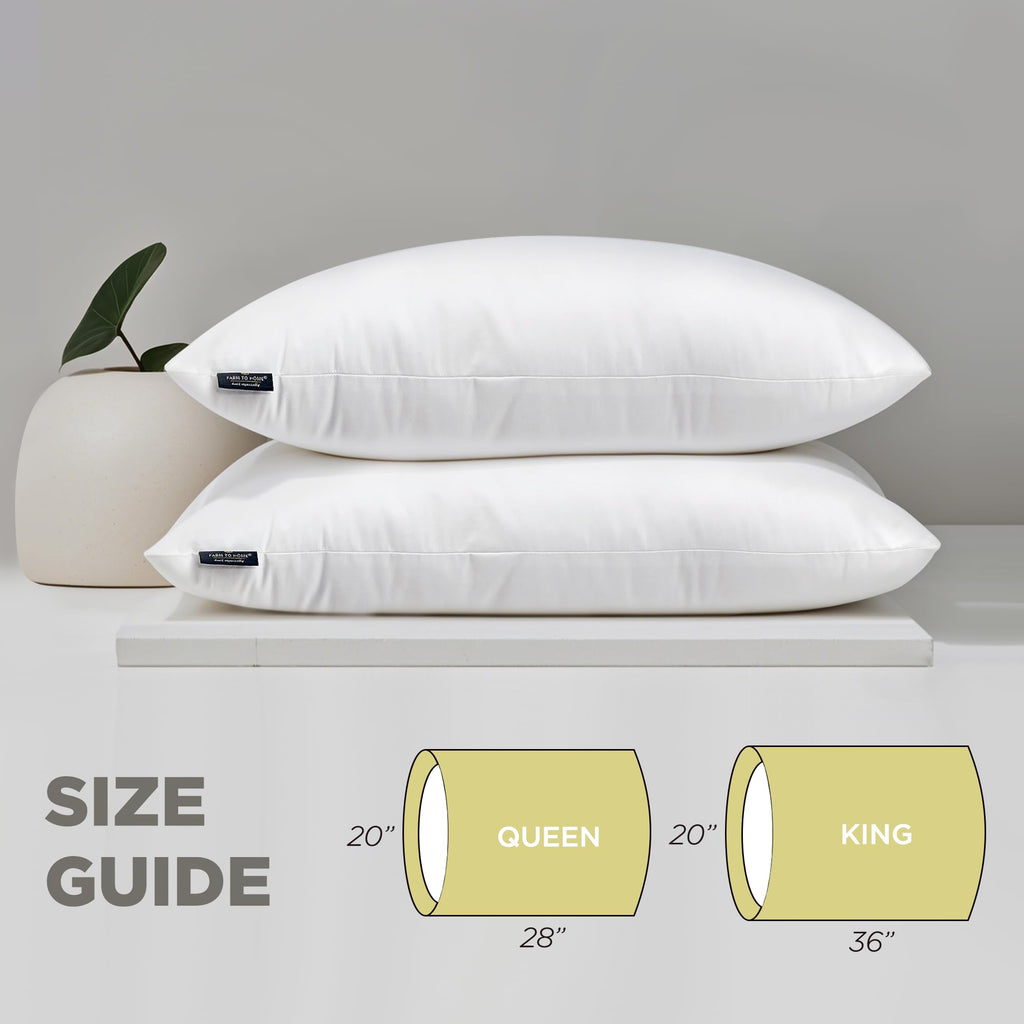 100% Organic Cotton Down Alternative Pillow King Size Set of 2 X5203