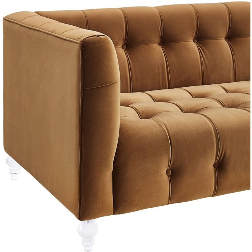 Velvet Upholstered Sofa with Tufted Seat and Back W92129
