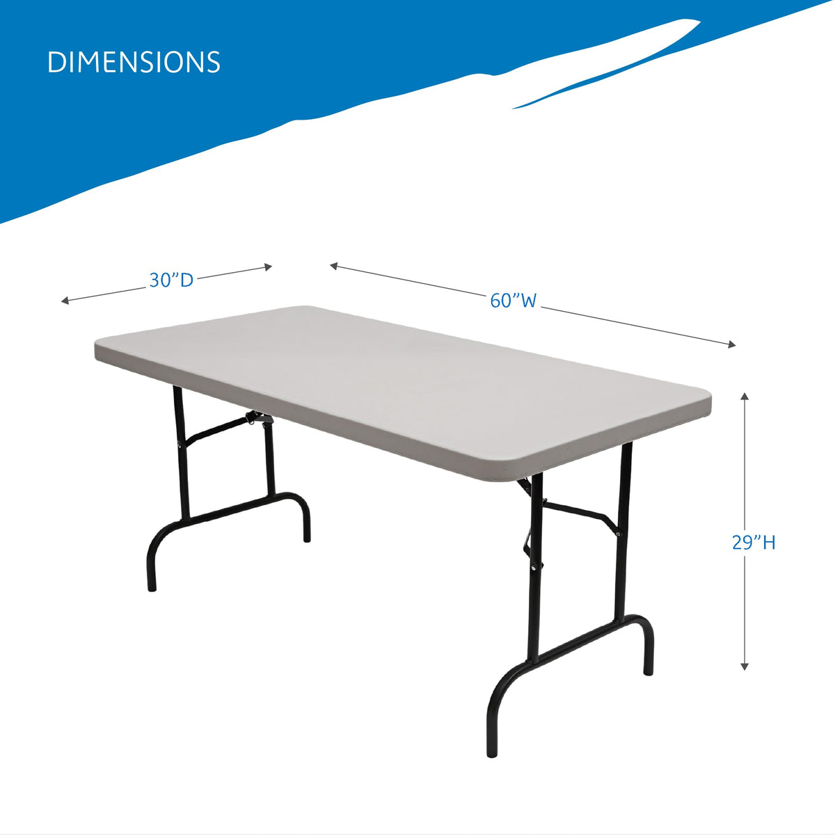 Commercial Folding Table 5 ft Platinum Granite N610658