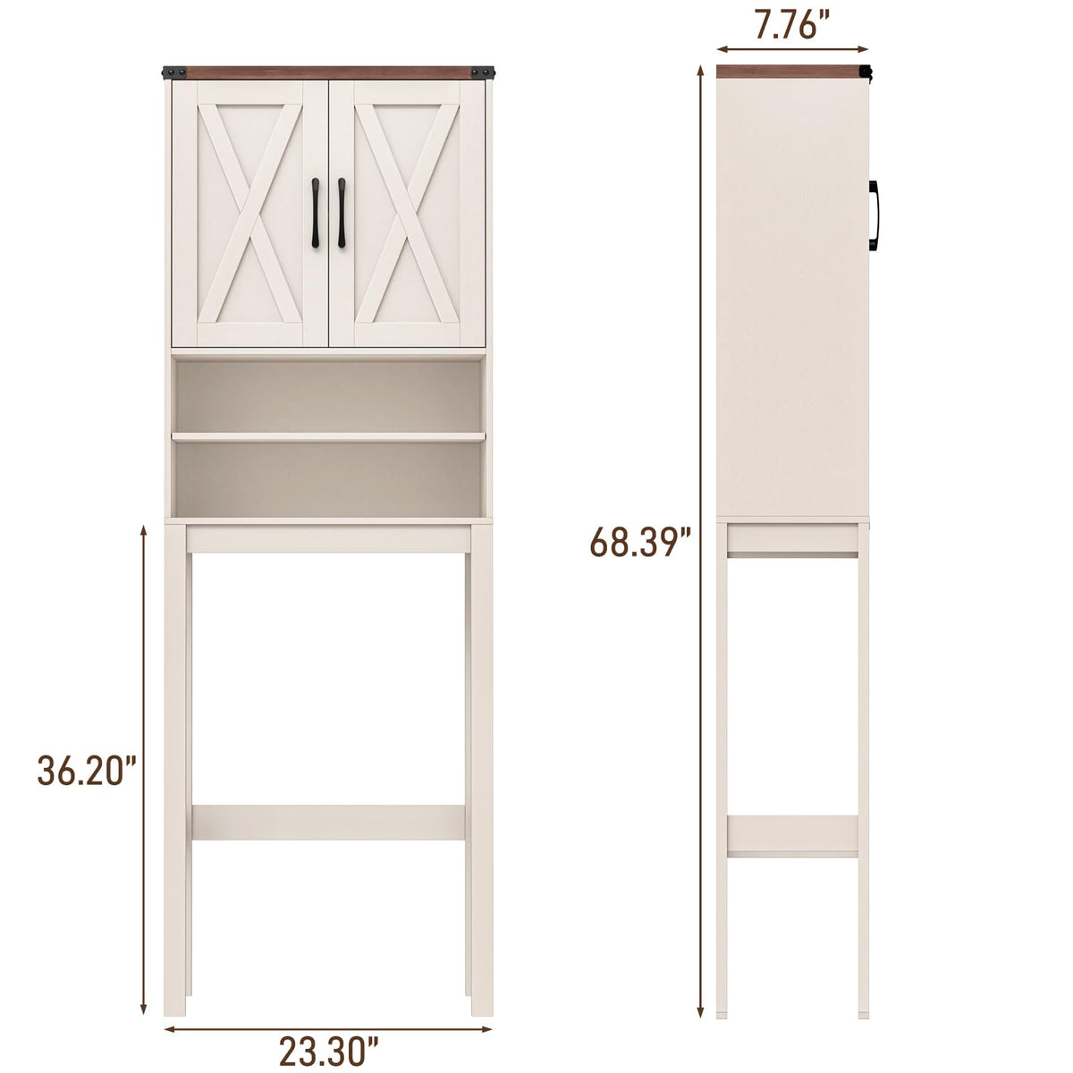 Over The Toilet Storage Cabinet with Adjustable Shelf, White Q2804