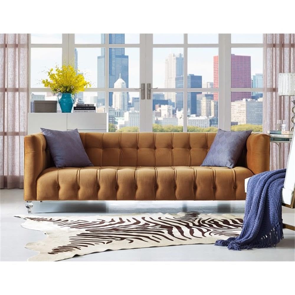 Velvet Upholstered Sofa with Tufted Seat and Back W92129
