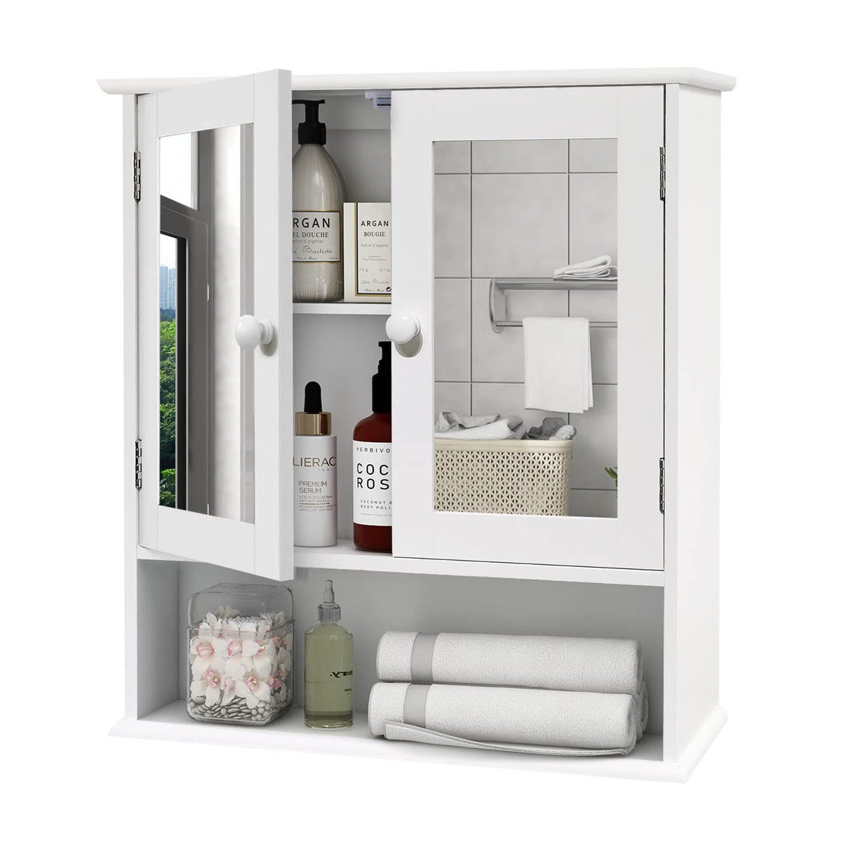 Medicine Cabinet with Mirror 2 Doors D3571