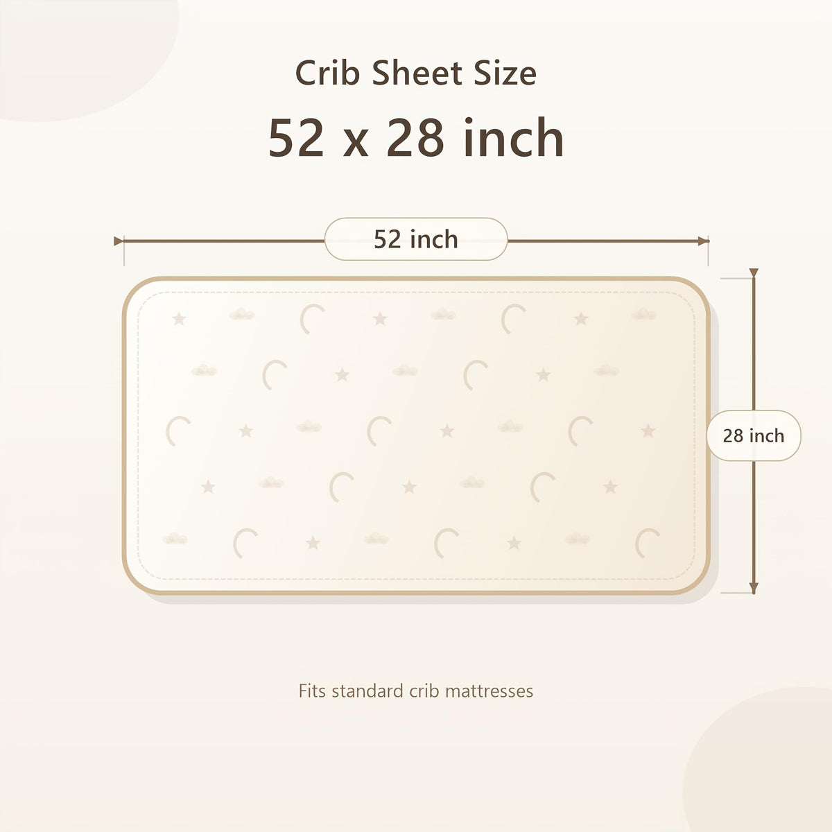 3-Pack Baby Crib Fitted Sheet Set 52 X 28 Inches U536