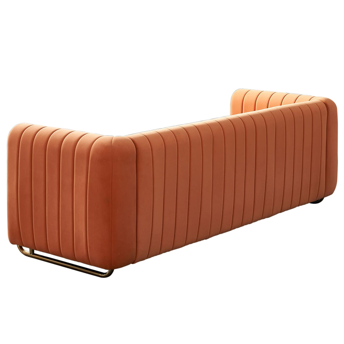 Orange Velvet 84 Inch 3-Seater Sofa S81299