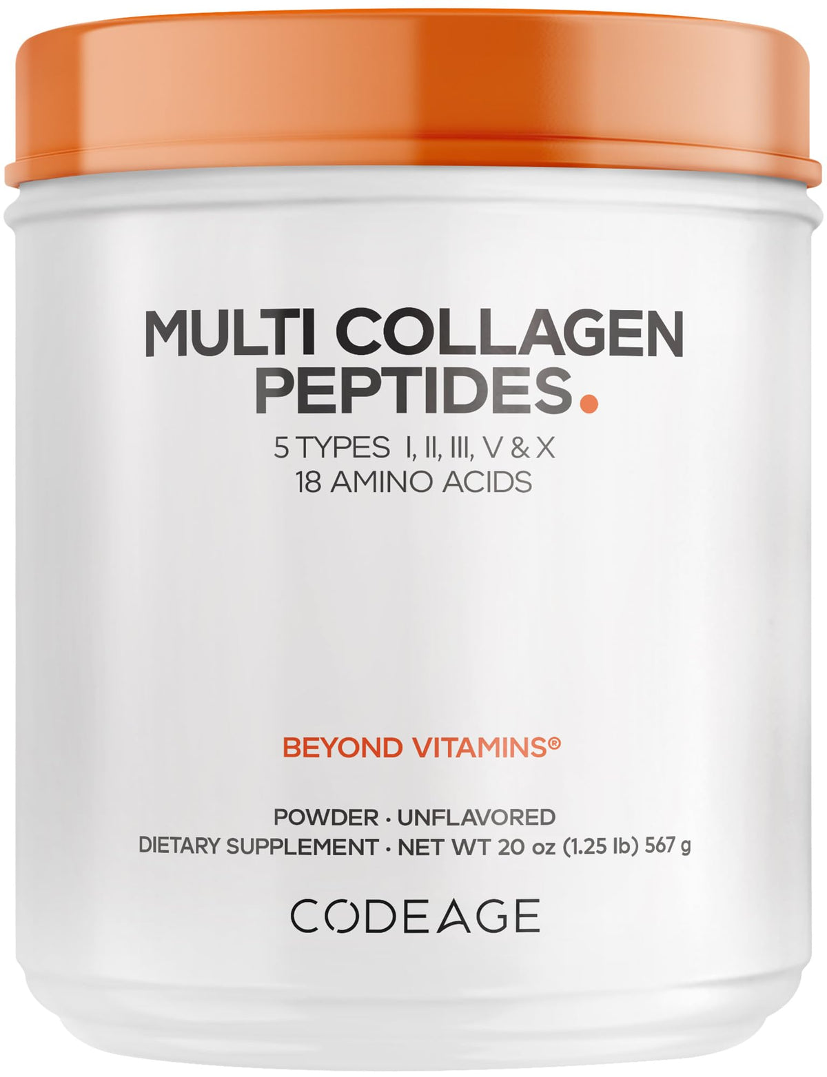 Unflavored Multi Collagen Protein Powder Peptides 20 Oz N25852