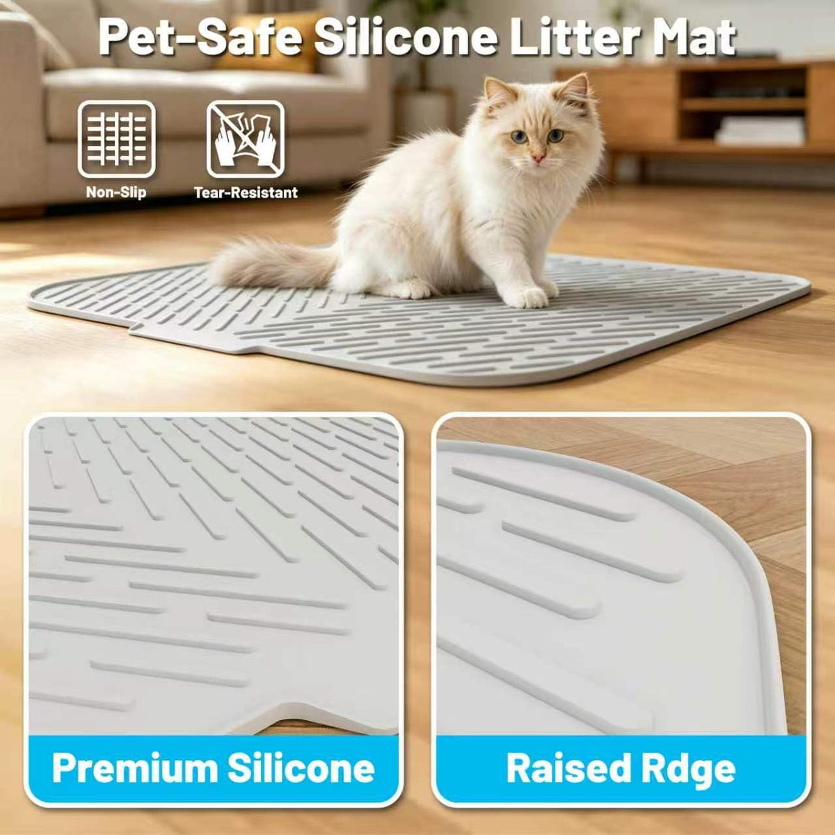 35"x27" Silicone Cat Litter Mat, 4 Pack Disposable Cat Litter Boxes H96603