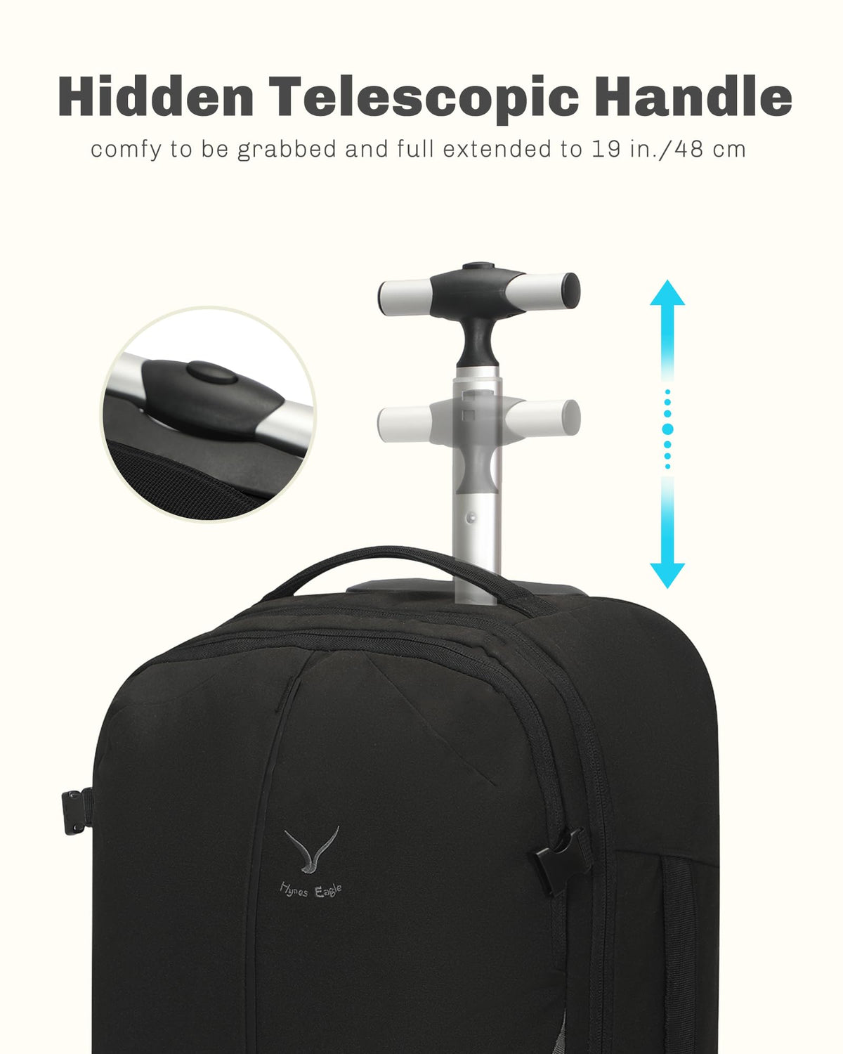 Rolling Backpack with Wheels 43L with Packing Cubes Set 6PC K738763