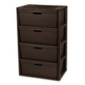 Brown 4 Drawer Plastic Storage Tower with Removable Bins C231