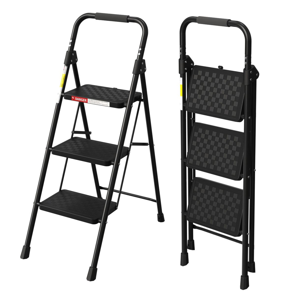 3 Step Folding Ladder with Anti-Slip Pedal V720013