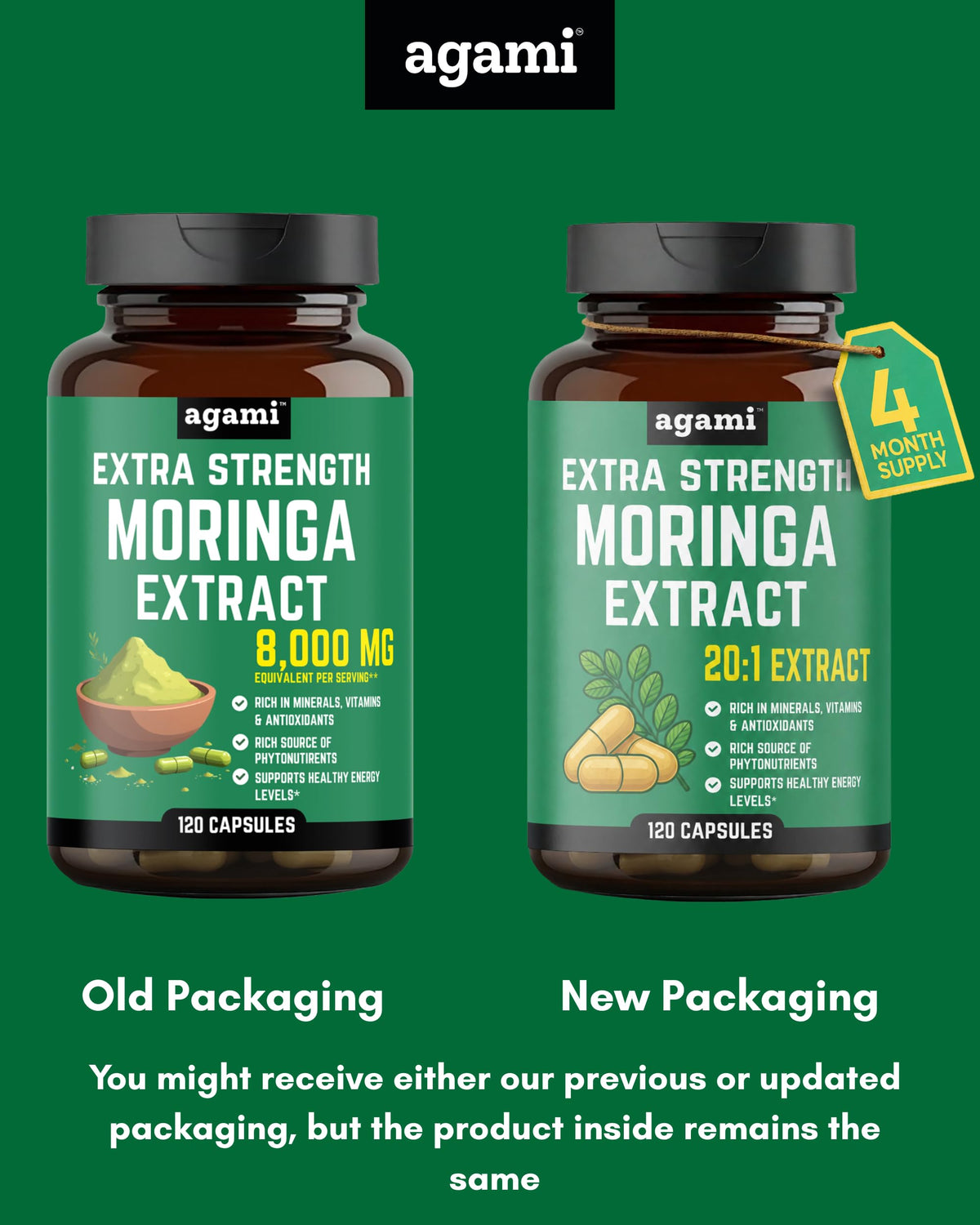 Moringa Capsules 400mg 20:1 Extract 120 Capsules N524821
