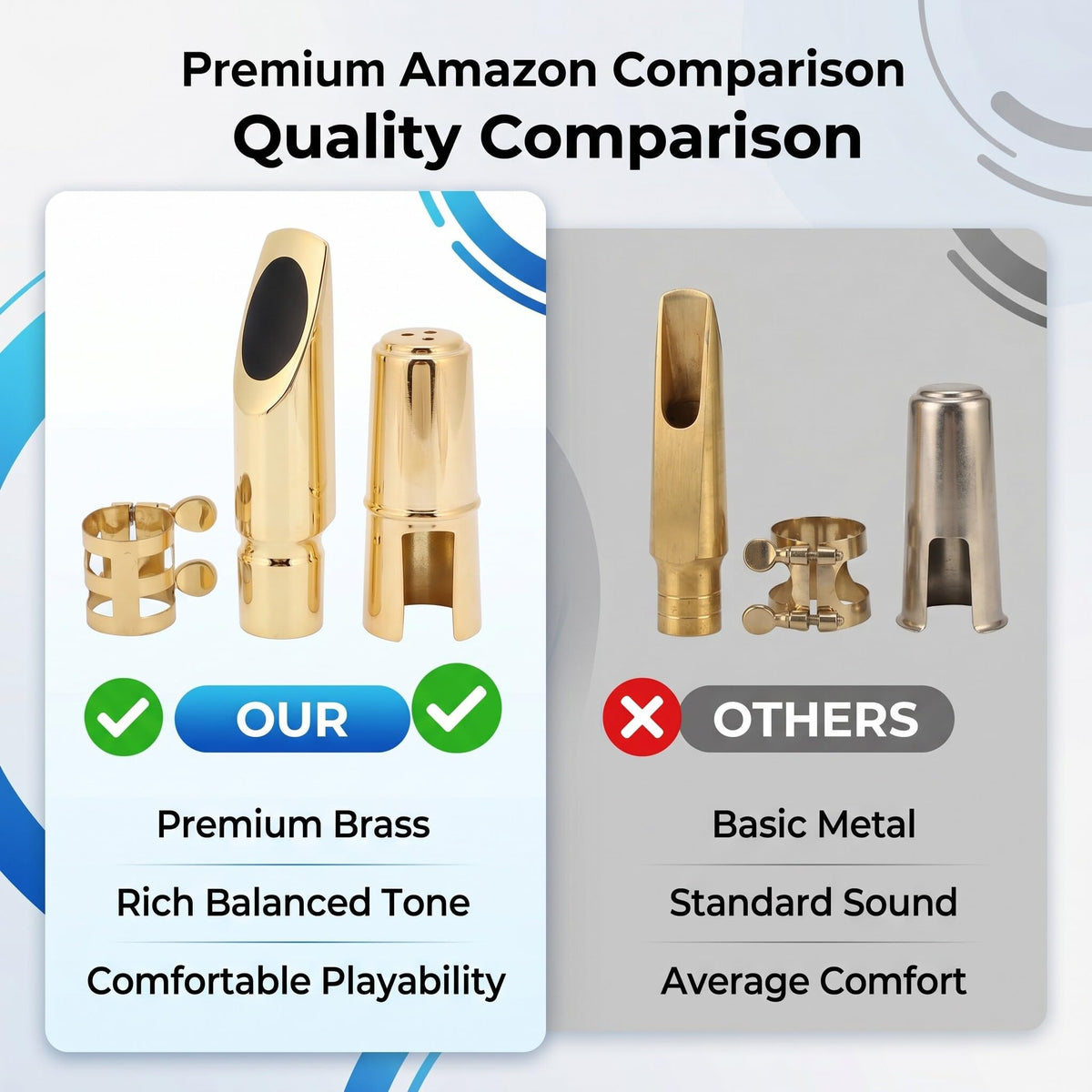 Metal Brass Saxophone Mouthpiece Q1283