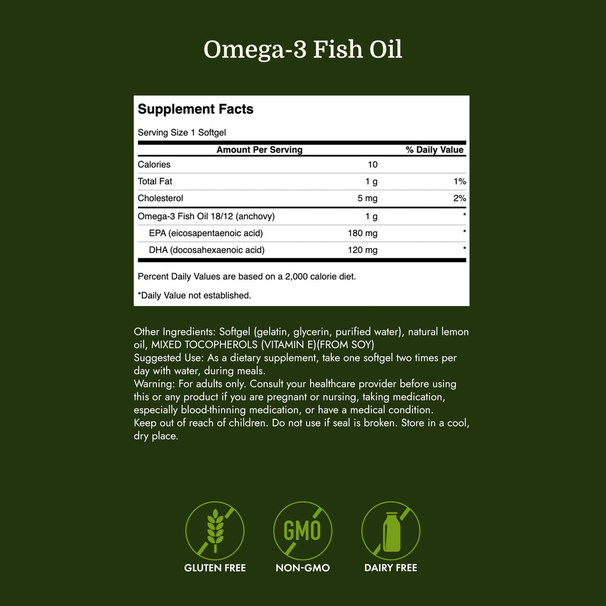 Omega-3 Fish Oil 150 Softgels Lemon N8623