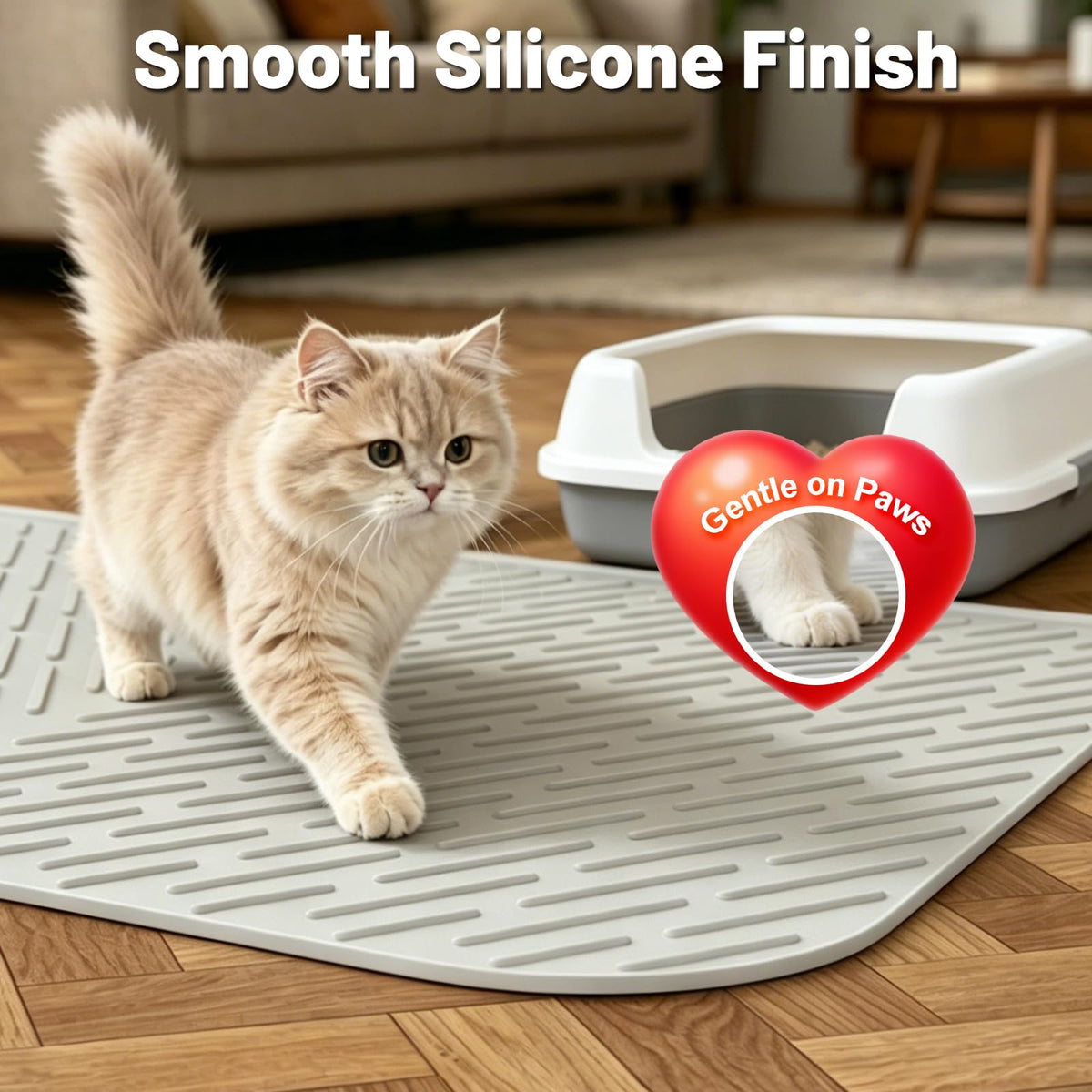 35"x27" Silicone Cat Litter Mat, 4 Pack Disposable Cat Litter Boxes H96603