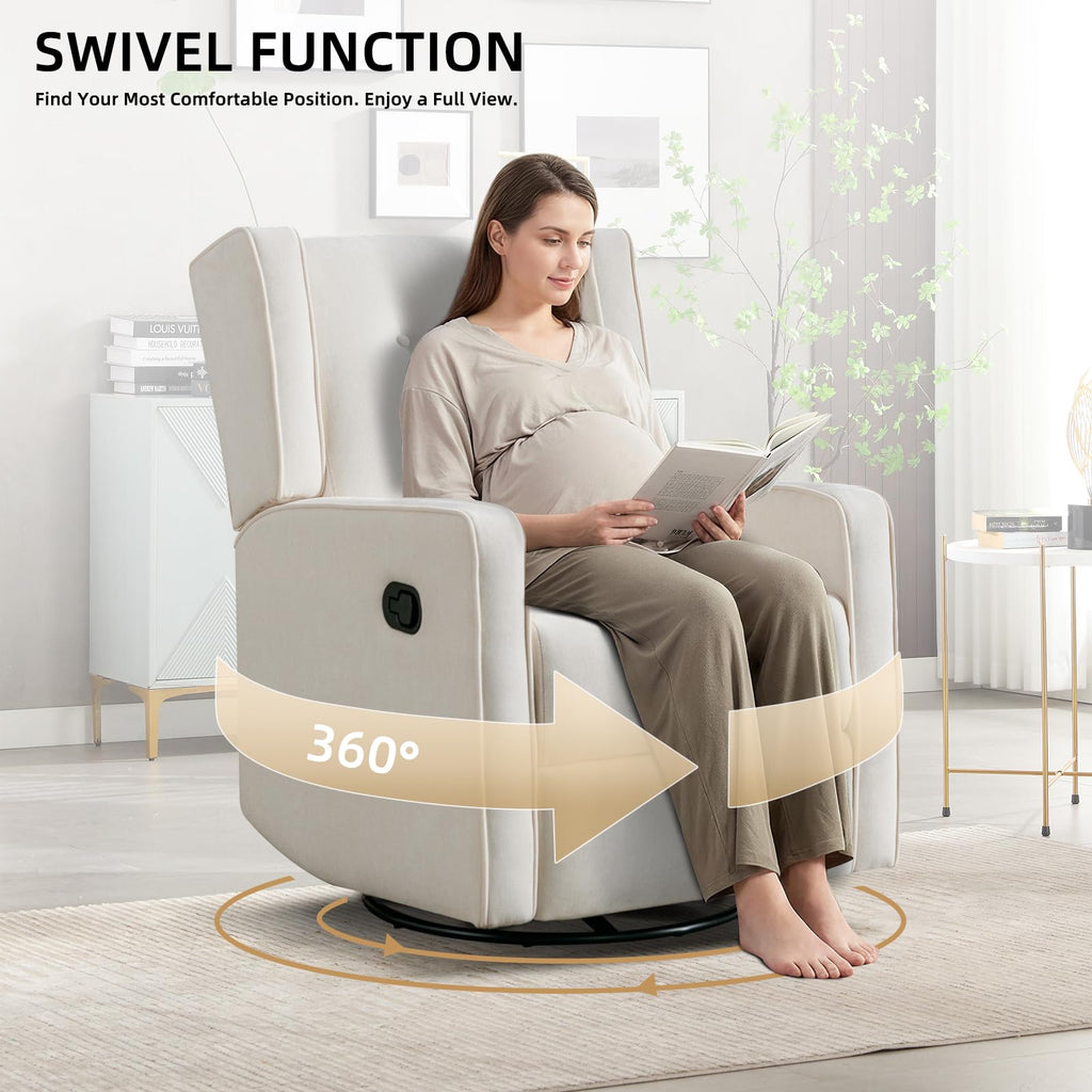 White Swivel Rocker Recliner Chair N6222