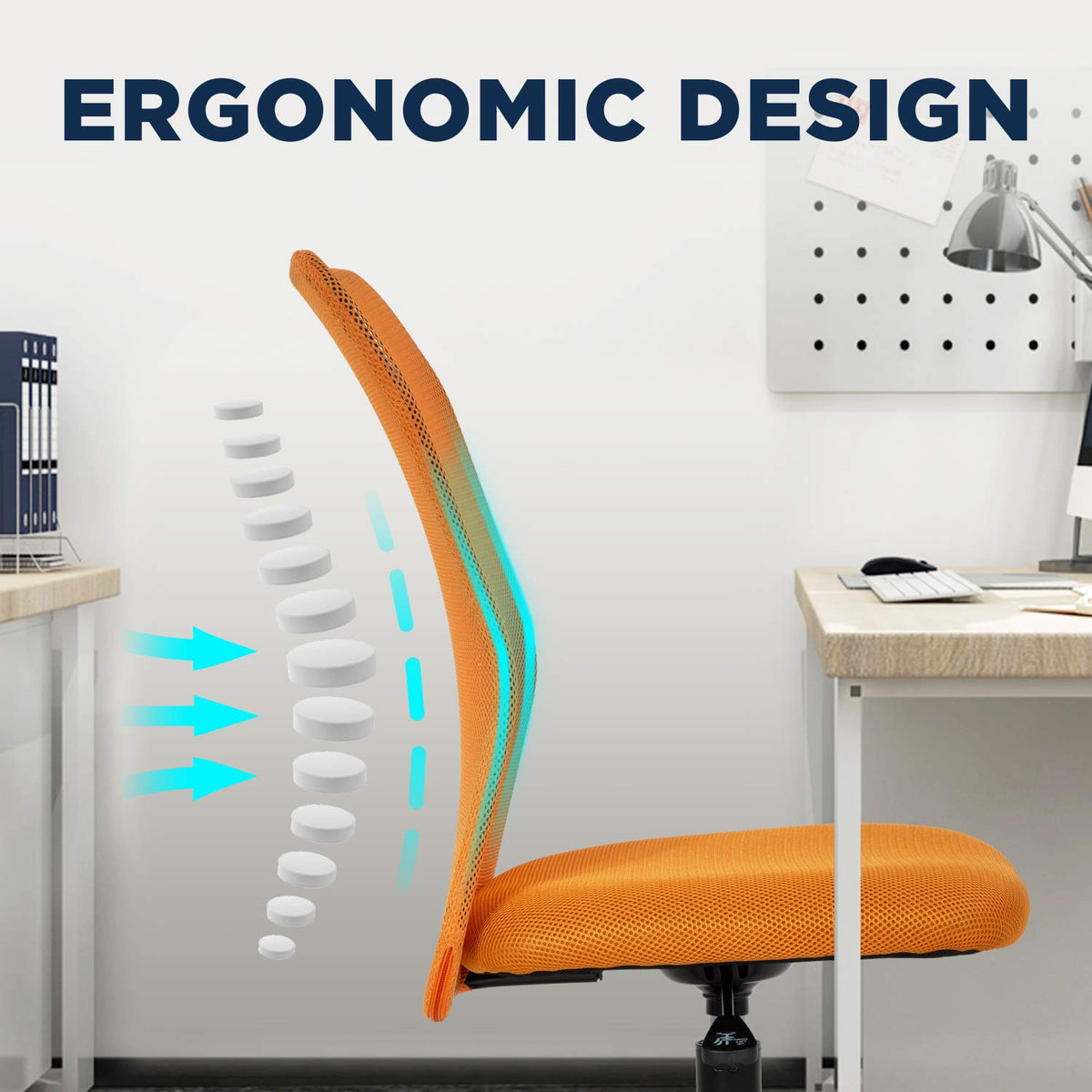 Orange Mesh Ergonomic Office Chair T84703