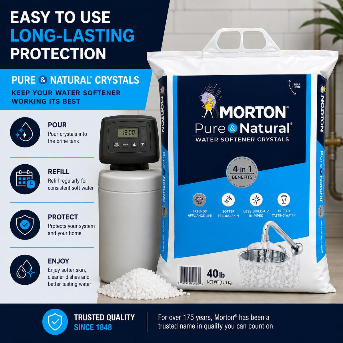 Pure and Natural Water Softener Crystals 40lbs S18724