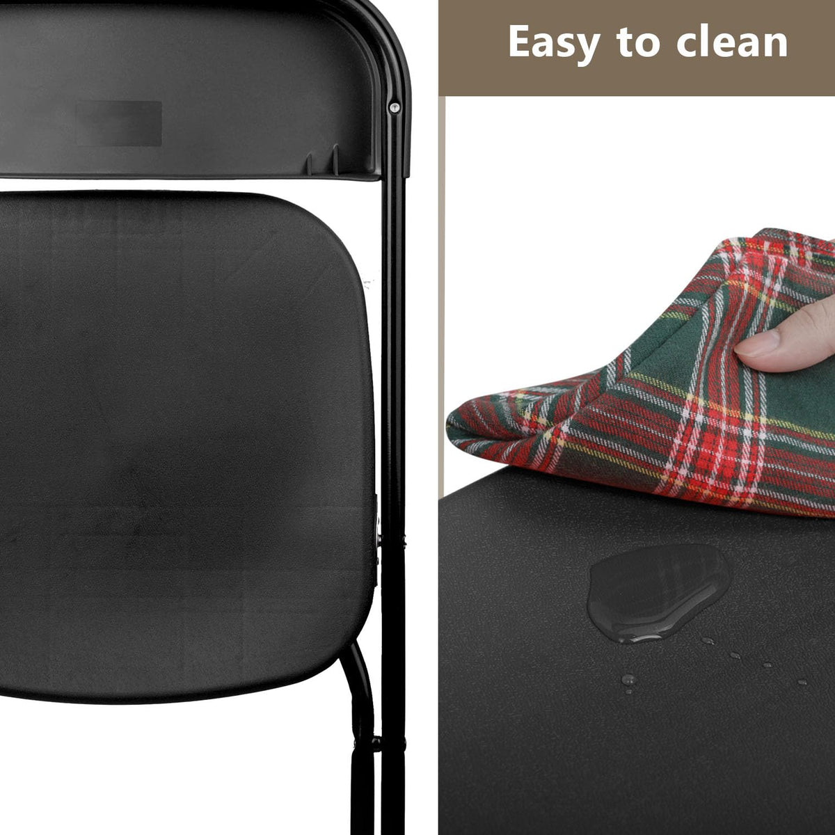 Portable Heavy Duty Folding Chairs 10 Pack Black V783